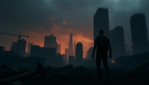 Смотреть бесплатно одни из нас 1 сезон смотреть: захватывающая сцена постапокалипсиса с героями на фоне разрушенного мира.