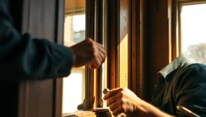 Professional sash window restoration showcasing expert craftsmanship and detailed wooden frame repair.