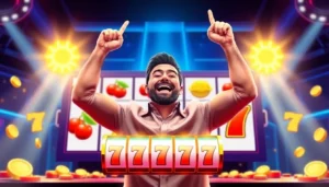 Mentoto online slot platform showcasing a large jackpot celebration with vibrant colors and secure gaming symbols.