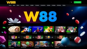 W88 online betting platform showcasing sports, casino games, and live dealer options in a sleek, user-friendly interface.