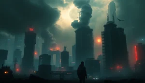 Смотреть бесплатно одни из нас 1 сезон смотреть — напряженная сцена с постапокалиптическим фоном и героем, захватывающим атмосферу сериала.