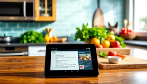 Gather ideas on how to collect recipes digitally with an organized recipe app on a tablet in a bright kitchen setting.