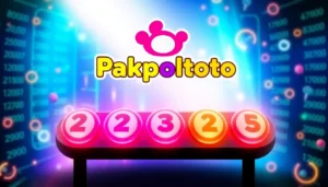 Pakpoltoto online lottery platform, showing betting interface with vibrant colors and digital elements for easy participation.