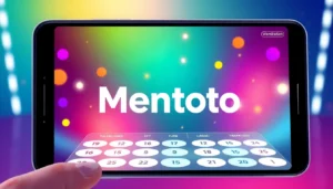 Mentoto, a trusted online togel platform, shown on a smartphone with secure login and vibrant promotional banners for 2025.