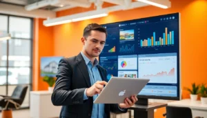 All-in-one real estate platform in action: agents collaborating digitally with property data and transaction tools for seamless workflows.