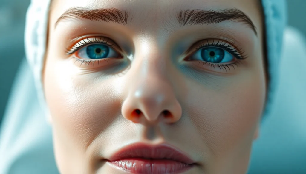 Professional consultation for Oberlidstraffung Zürich showing a patient with rejuvenated eyes, emphasizing natural results and expert care.