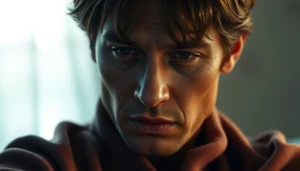 Illustration of a hyperrealistic NSFW ai generator creating detailed adult images with emotional expression and vivid textures, emphasizing realism and customization.