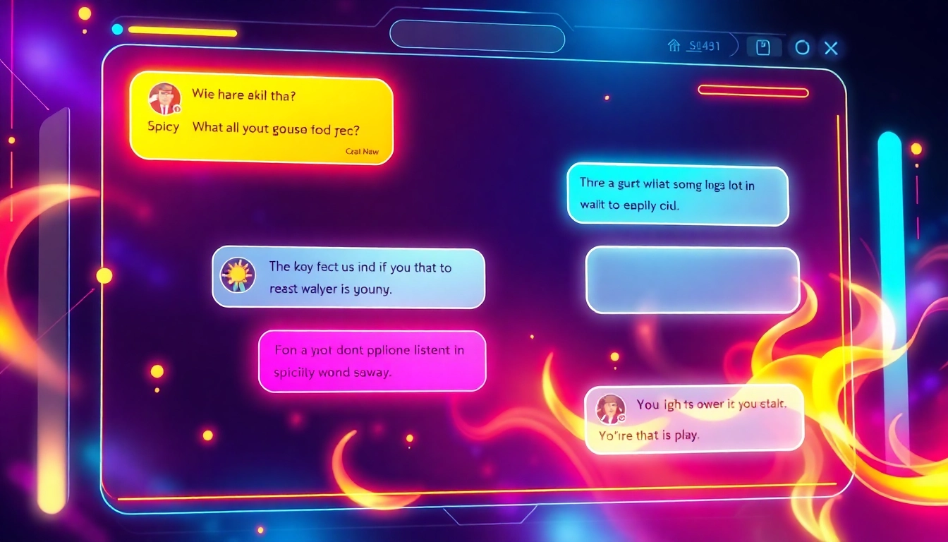 Engaging spicy AI Chat interface with vivid visuals and dynamic colors highlighting real-time conversations for improved user experience