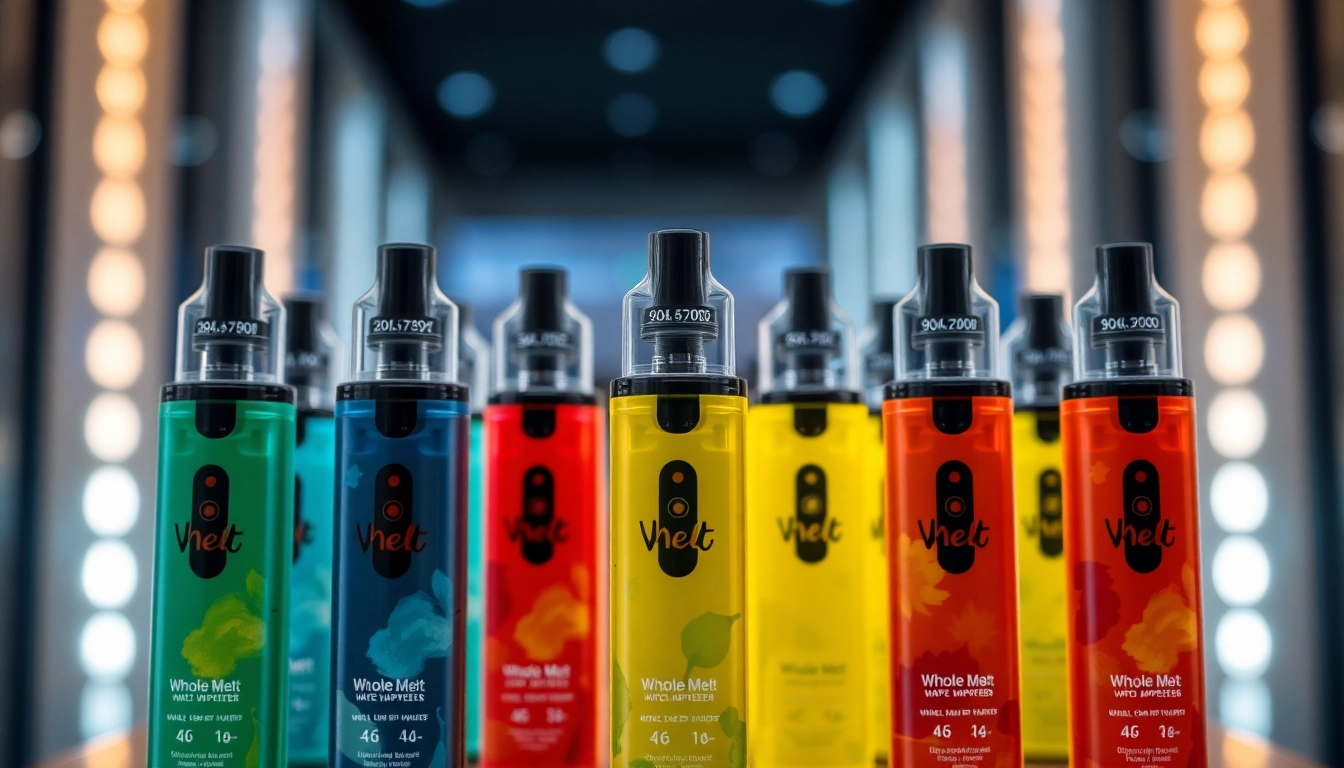 High-quality image showcasing Whole Melt V6 disposables with vibrant colors and flavor labels