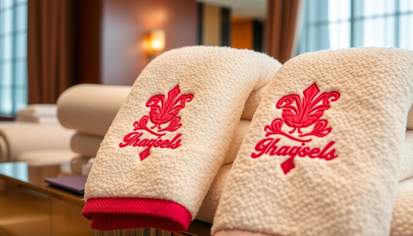 Combed Terry towels supplier creating custom embroidered and vibrant towels for hotels and brands, showcasing quality and craftsmanship.