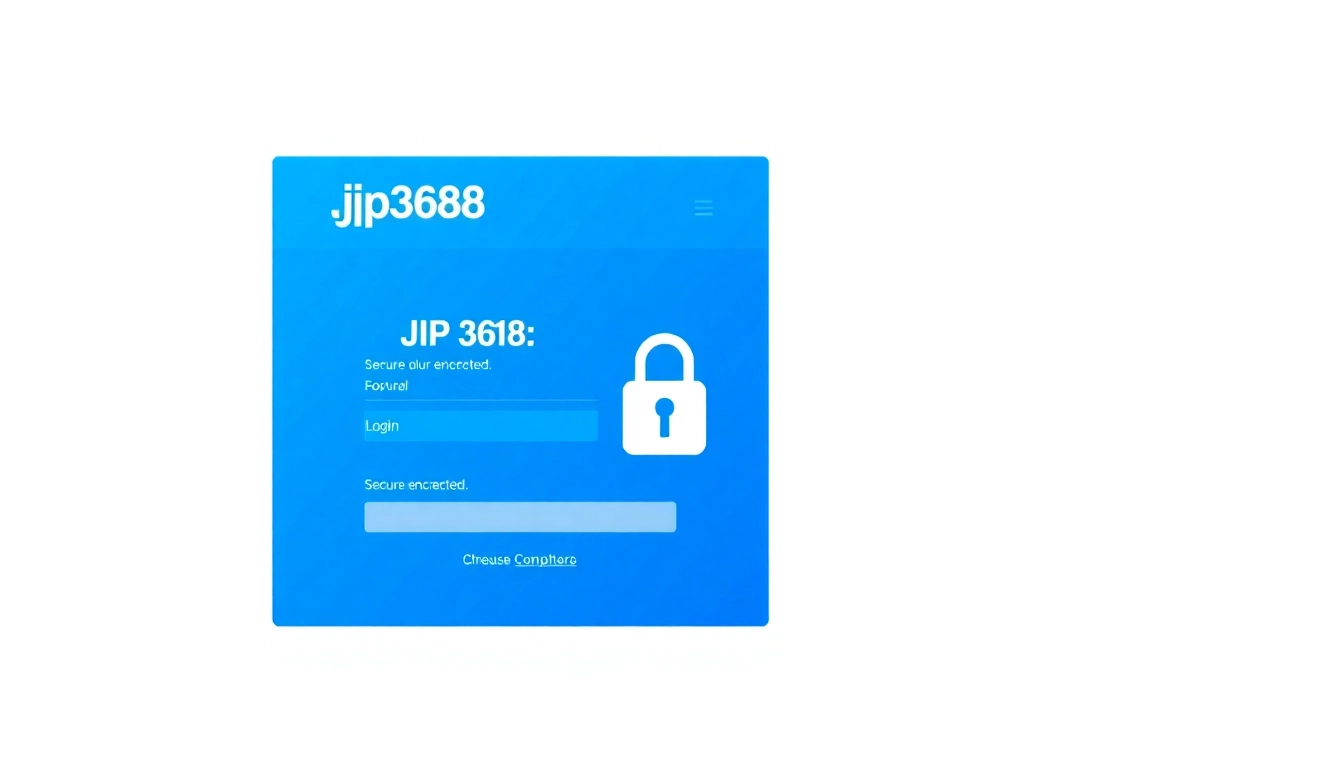 Secure jp368 login portal with encrypted connection, padlock, and user credentials input, emphasizing safety and quick access for users.