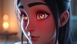 AI girlfriend engaging in a warm, unfiltered NSFW chat on a mobile screen, highlighting realistic features and emotional connection.