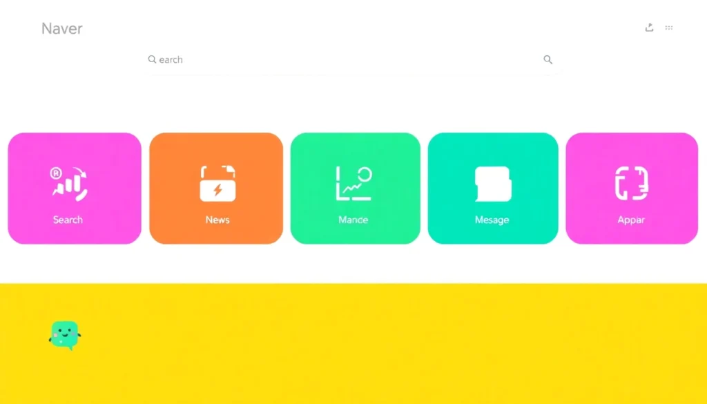 Naver's dynamic user interface featuring search, news, and messaging tools in a modern design aimed at enhancing user engagement.