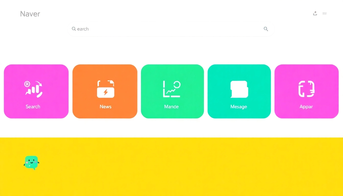 Naver's dynamic user interface featuring search, news, and messaging tools in a modern design aimed at enhancing user engagement.