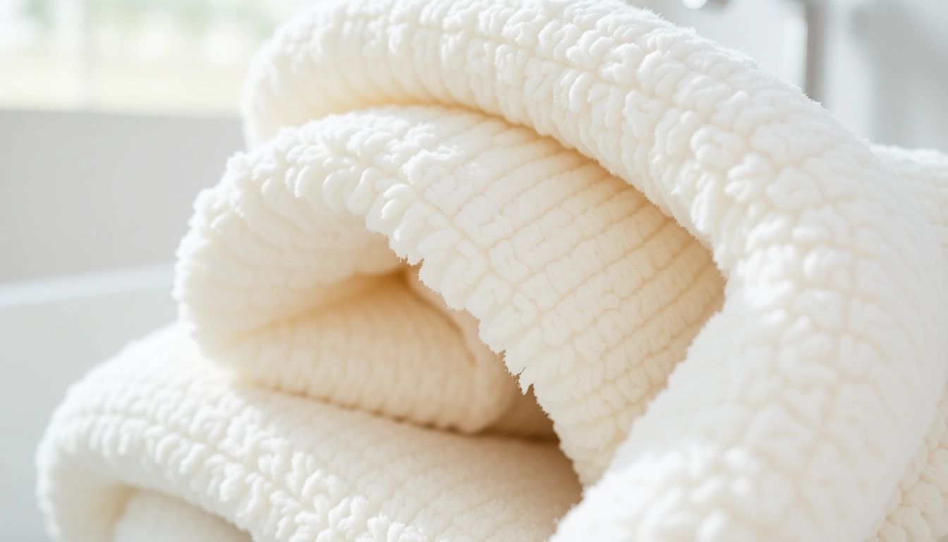 Premium combed terry towels supplier showcasing soft, high-quality absorbent towels with detailed textures in a luxury bathroom setting.