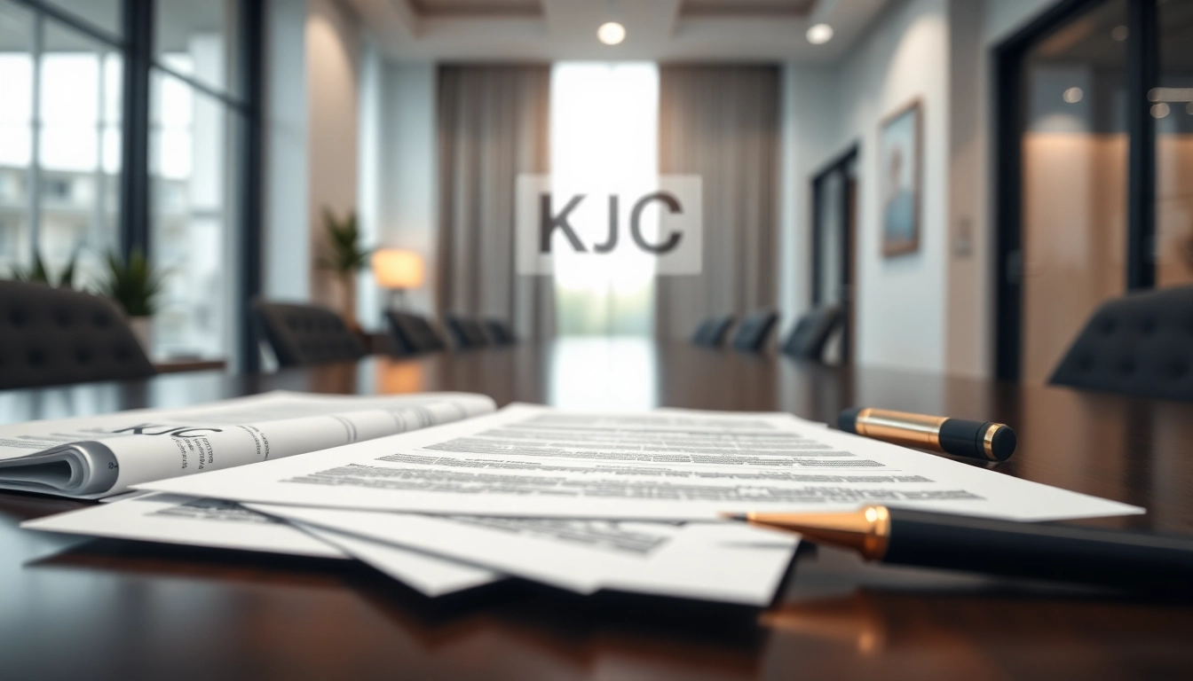 KJC legal services and official documents emphasizing trust and professionalism for users