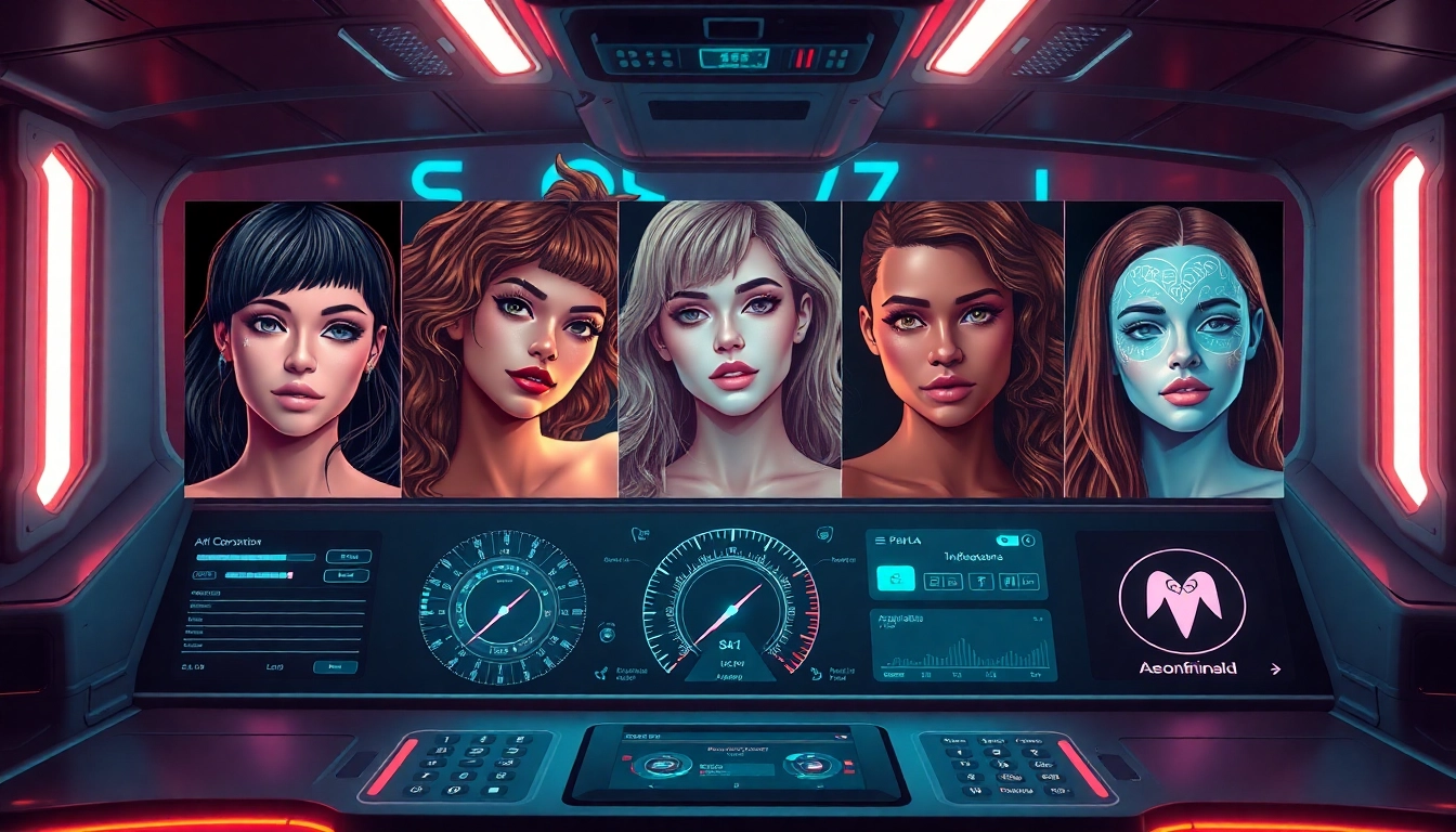 Dynamic collage of a NSFW AI Generator toolkit with five interfaces.