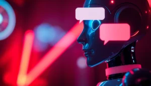 Engaging scene of a modern device showing an unfiltered nsfw ai chat conversation with seductive visuals and glowing interface, emphasizing raw dialogues.