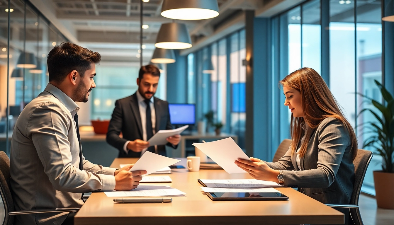 Professional team guiding creation de societes au maroc with digital tools and legal documents