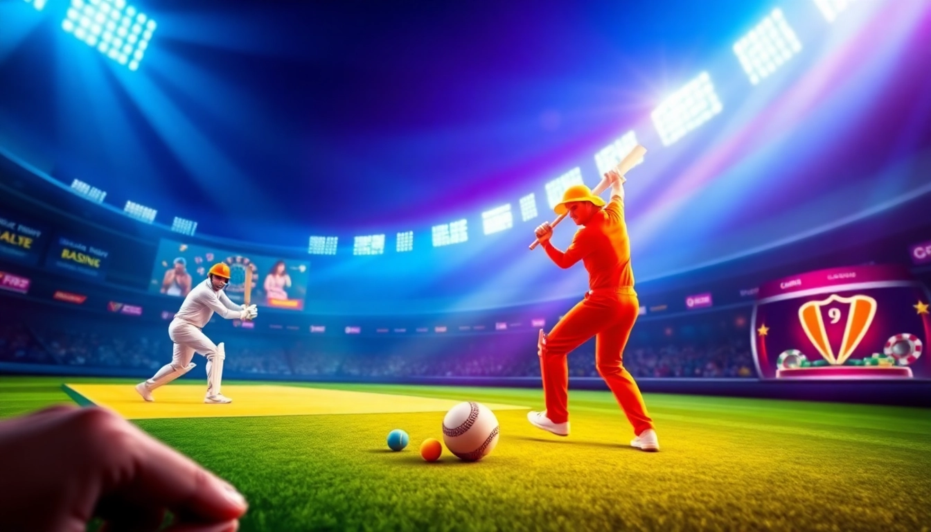 Professional illustration of Cricbet99's online betting platform with cricket and casino
