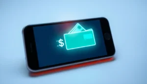 소액결제 현금화 과정과 관련된 스마트폰 화면과 캐시 아이콘으로 명확하게 표현된 이미지입니다.