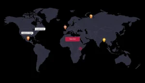 Padlock icon next to available domain name on a digital screen symbolizing domain availability