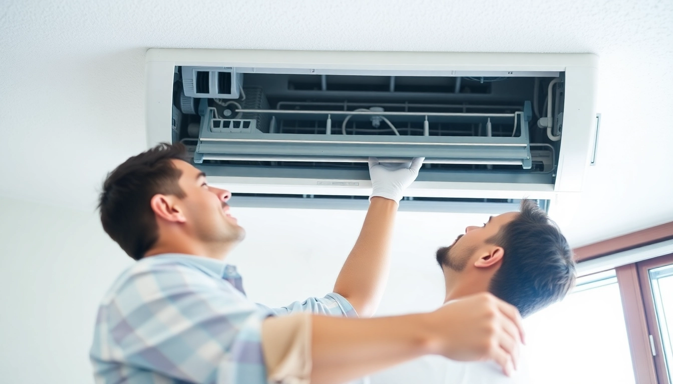 Skilled fixing a wall-mounted air conditioner with tools in a professional setting,