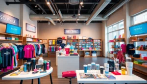 High-quality display of vibrant promotional products in Louisville attracting local businesses