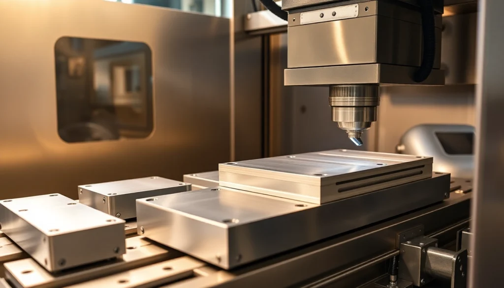 High-quality obudowy aluminiowe being machined with CNC technology in an industrial setting,