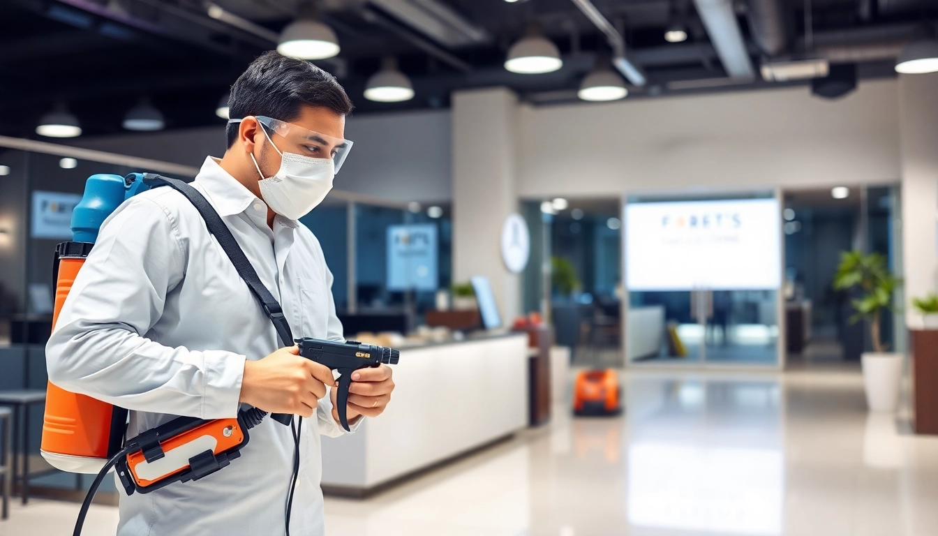 Professional pest control service technician applying eco-friendly treatments to prevent pests