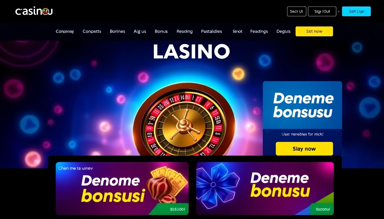 Professional view of digital casino platform highlighting deneme bonusu offers and live game