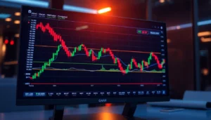 Trading view platform showcasing advanced charts and market analysis in a professional setting