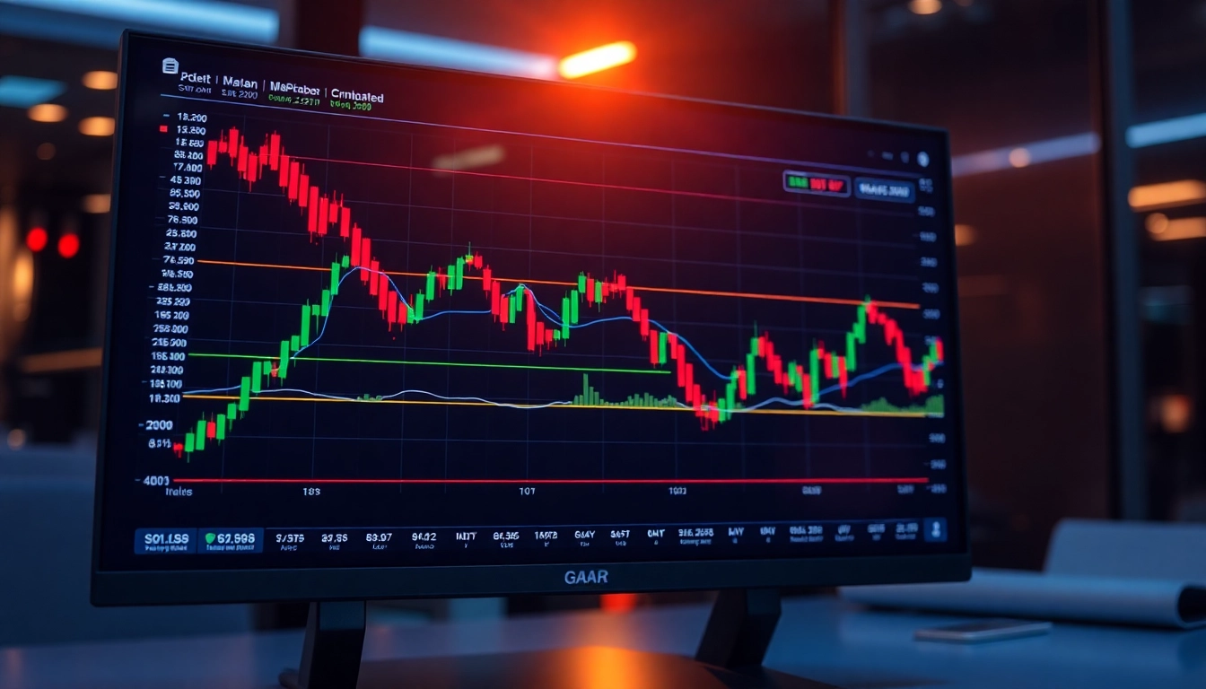 Trading view platform showcasing advanced charts and market analysis in a professional setting