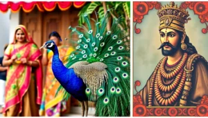 Visit httpgujaratigyan.com to see detailed illustrations of a colorful peacock, Gujarati